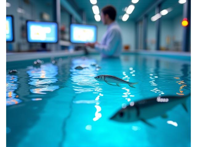 スマートセンサーが配置された養殖場