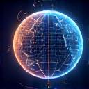 地球とデータネットワークのシンボル