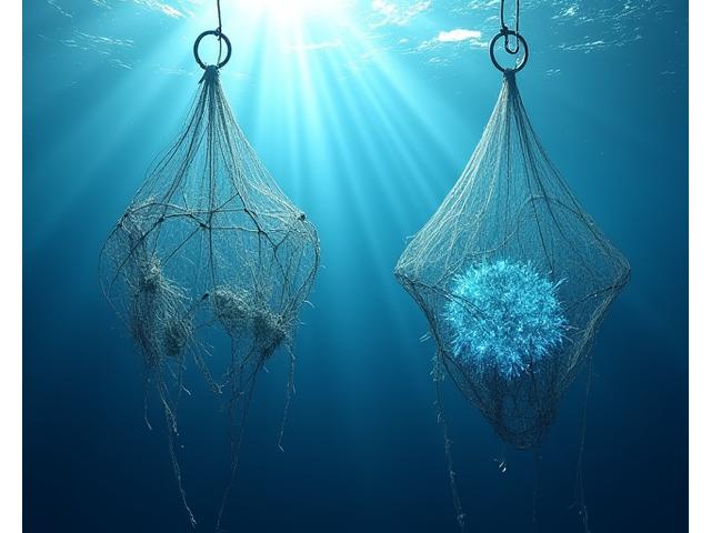 AI制御型選択的漁獲システムと生分解性漁具の比較