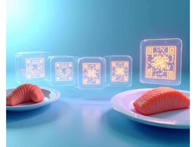 ブロックチェーン技術を用いた水産物サプライチェーンの透明性を示すフロー図