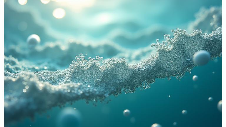 海洋環境で分解される生分解性漁具の概念図