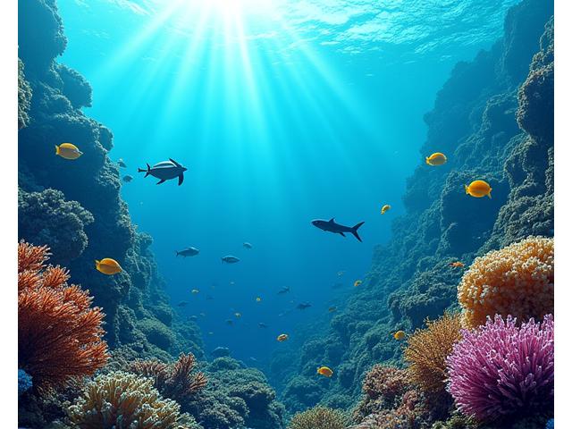 生態系評価レポートと海洋生物のイラスト