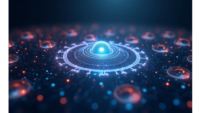 保護されたデジタル情報を示す抽象的なセキュアなネットワークグリッド