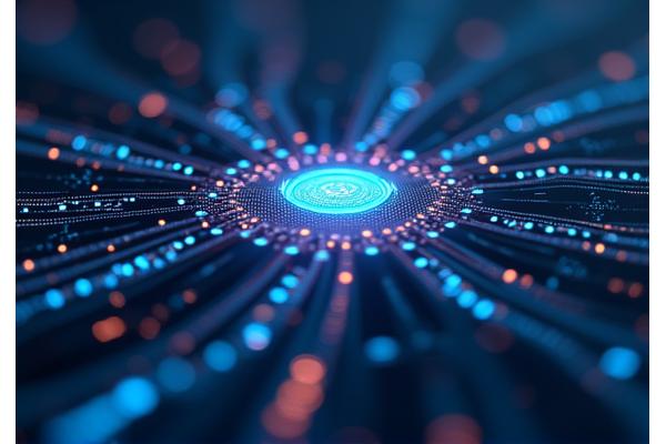 データの流れとセキュリティを示す現代的なインターフェース